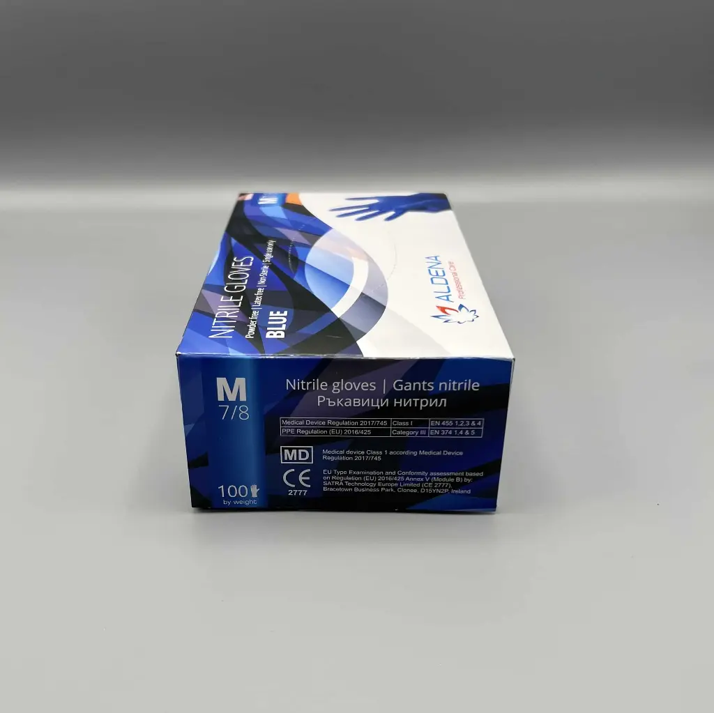 Gants nitrile Bleu ALDENA non-poudrés (100 pcs)