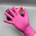 Gants nitrile Rose ALDENA non-poudrés (100 pcs)