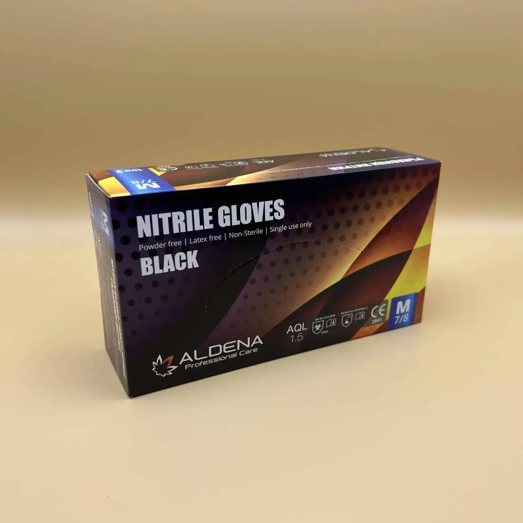 Gants nitrile Noir ALDENA non poudrés (100 pcs)