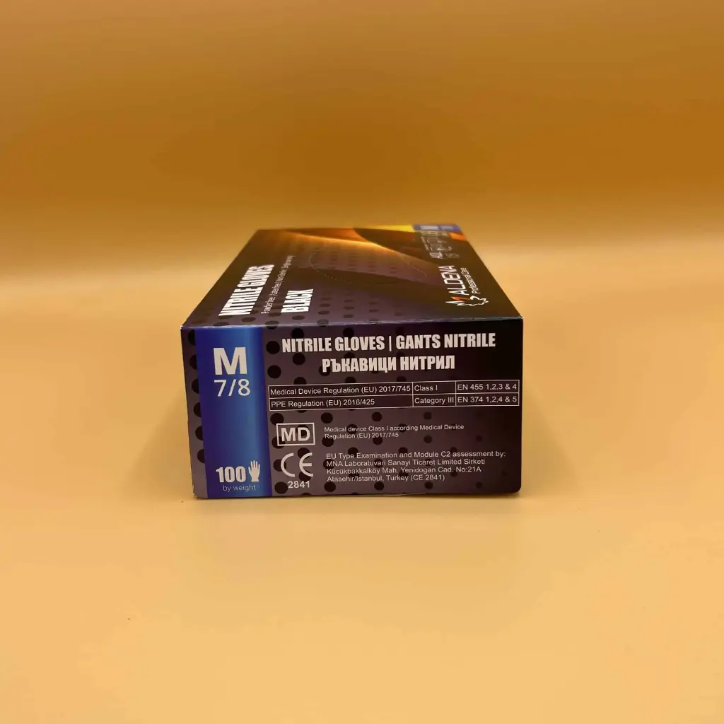 Gants nitrile Noir ALDENA non poudrés (100 pcs)