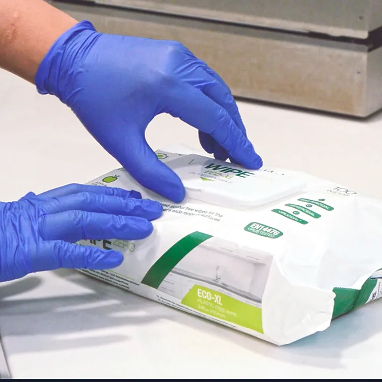 V-WIPE ZERO Flowpack 100 Alcohol Free ECO-XL Wipes Apple