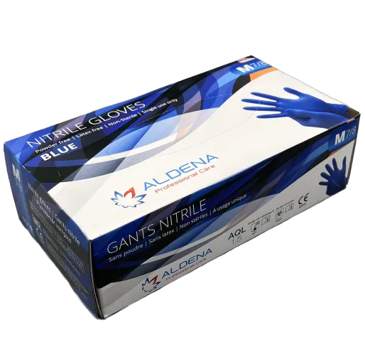 Gants nitrile Bleu ALDENA non-poudrés (100pcs)