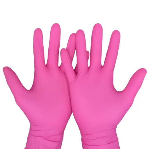 Gants nitrile Rose ALDENA non-poudrés (100 pcs)