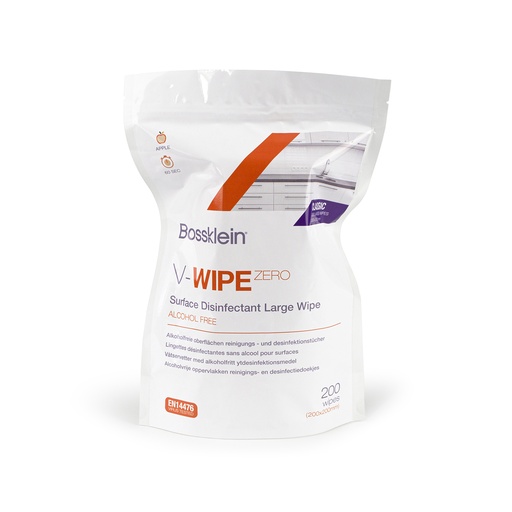 [BOS2001] V-WIPE ZERO Recharge de 200 grandes lingettes classiques sans alcool Pomme