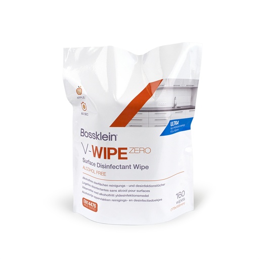 [BOS3001] V-WIPE ZERO Navulling van 160 Alcoholvrije Premium Ultra Doekjes Appel