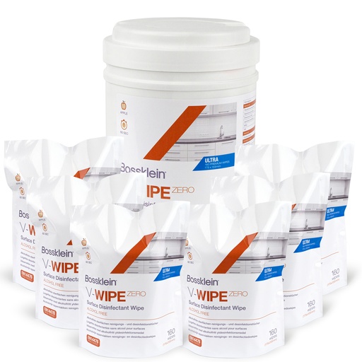 [BOS3002] V-WIPE ZERO Premium Ultra Doekjes Kit (6x Navulling + 1x Tub)