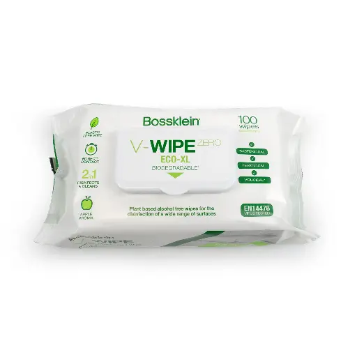 [BOS8001] V-WIPE ZERO Flowpack 100 lingettes ECO-XL sans alcool Pomme