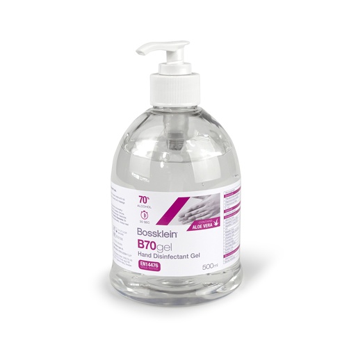 [BOS7006] B70gel Gel désinfectant pour les mains transparent 500ml Bouteille distributrice Aloe Vera