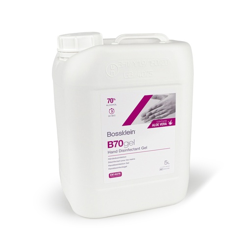 [BOS7005] B70gel Gel désinfectant pour les mains Clair 5 Litre Recharge Aloe Vera (pompe incl)